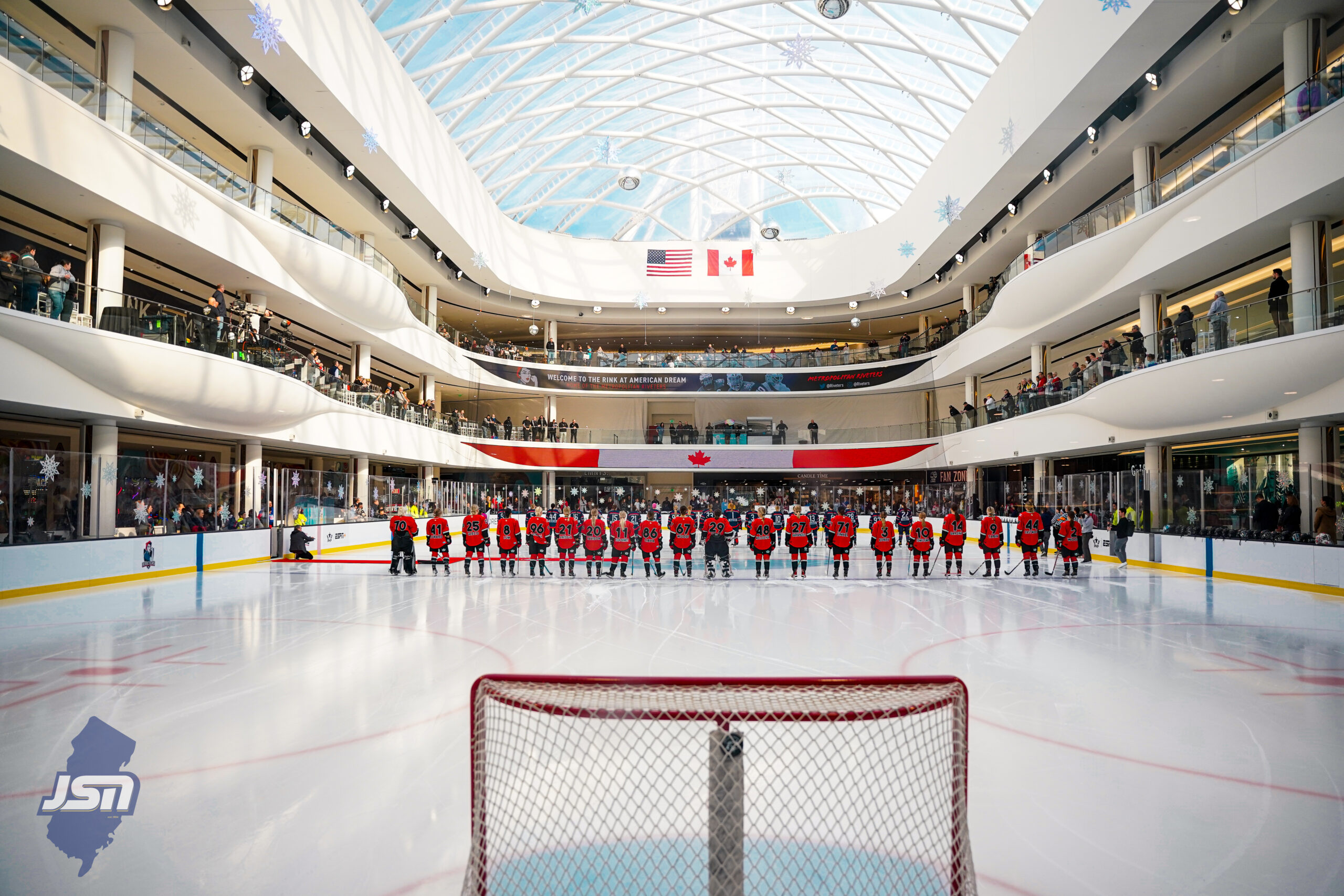Ice Hockey Goal Net And Empty Rink by David Madison