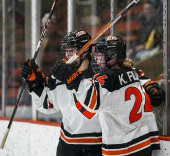 Princeton's Kayla Fillier celebrates a goal.